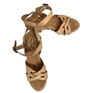 Kork-Ease Womens Leather Strappy Sandals Size 7 Tan Wedge Heel & Buckle